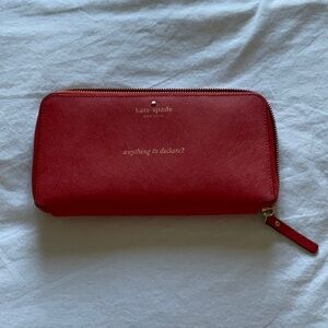 Kate Spade Red “Anything to Declare” Red Passport Wallet